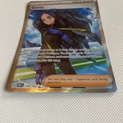 Geeta Holo Full Art Ultra Rare Trainer 218/197 Pokemon TCG Obsidian Flames NM - Image 2