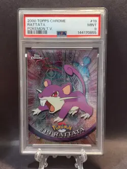 2000 TOPPS CHROME POKEMON T.V. #19 RATTATA PSA 9 - Image 1