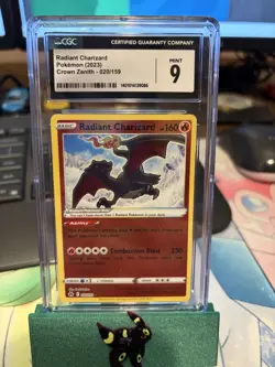 CGC 9 Radiant Charizard Crown Zenith 020/159 Radiant Rare Holo Pokemon TCG Card - Image 1