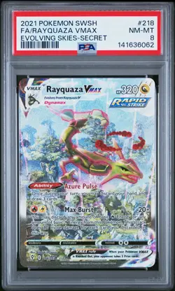 2021 POKEMON SWORD & SHIELD EVOLVING SKIES SECRET FULL ART/RAYQUAZA VMAX PSA 8 - Image 1