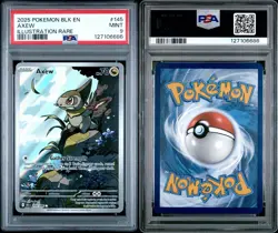 Axew, Illustration Rare #145 - 2025 Pokemon BLK EN-Black Bolt - PSA 9 MINT - Image 1