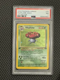1999 Pokemon Jungle Holo Rare Vileplume First Edition 15/64 PSA 7 - Image 1