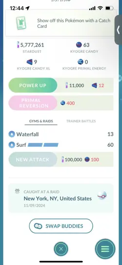Pokemon Go Legendary Shiny Kyorge( High CP )( Reduced) - Image 2