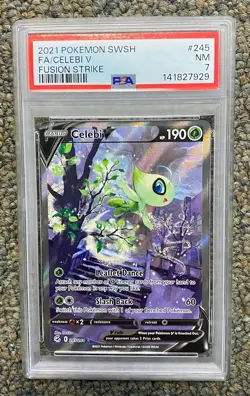 Celebi V #245/264 PSA 7 Near Mint 2021 Pokemon Fusion Strike Full Art - Image 1