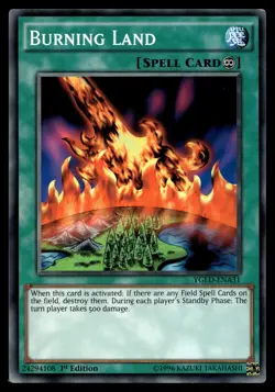 BURNING LAND YGLD-ENA31 COMMON YUGI'S LEGENDARY DECKS YU-GI-OH - Image 1