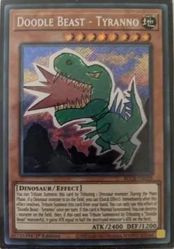 YuGiOh Doodle Beast - Tyranno Secret Rare 1st Edition BLCR-EN033 NM - Image 1
