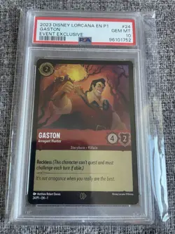 Disney Lorcana Promo Card - Gaston Arrogant Hunter - PSA 10 - - Image 1
