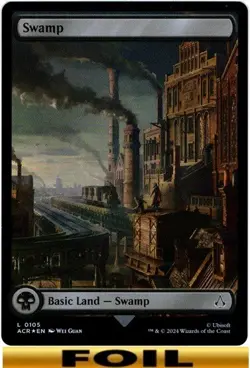 SWAMP ** FOIL FULL ART ** #105 - Universes Beyond: Assassin's Creed - NM MTG - Image 1