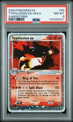 Pokemon Card PSA 8 Typhlosion ex 99/100 Sandstorm Holo EReader Vintage Rare 2003 - Image 1