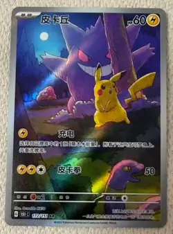Pokemon TCG S-Chinese Exclusive Pikachu Gengar 151C 172/151 AR NM - Image 1
