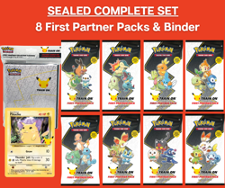 COMPLETE SET (8) Pokemon First Partner Packs + Binder | BRAND NEW/SEALED - Image 1