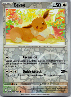 💥Pokemon - Eevee - Reverse Holo - 135/167 - Twilight Masquerade (NM)💥 - Image 1