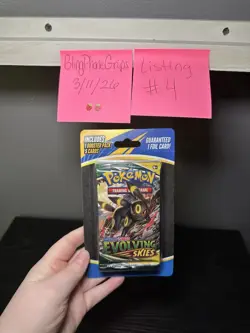 1 NEW SEALED EVOLVING SKIES UMBREON BLISTER PACK POKEMON TCG 1 BOOSTER 5 CARDS - Image 1