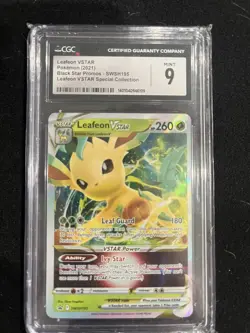 Black Star Promo Leafeon VSTAR SWSH195 CGC 9 Graded Card Slab 2021 Mint NM Holo - Image 1