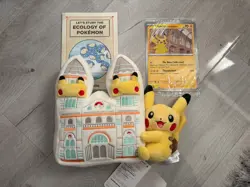Pokemon x National History Museum Pikachu Jumbo Promo TCG Card & Plush Toy - Image 1