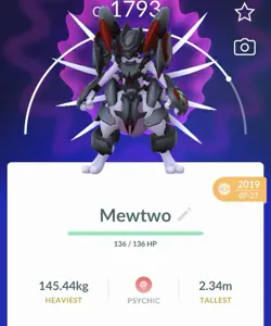 Pokemon Go PTC Acc, Guaranteed Lucky Armor Mewtwo - Image 1