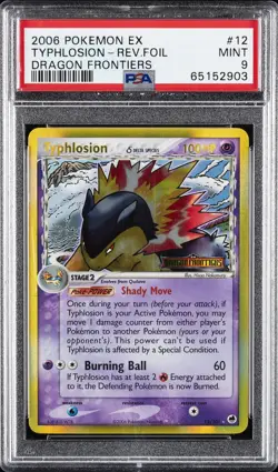 2006 POKEMON EX DRAGON FRONTIERS #12 TYPHLOSION-REVERSE FOIL PSA 9 - Image 1