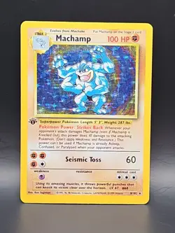 Pokemon TCG Machamp Base Set 8/102 Holo Unlimited Holo Rare * 1st Edition * - Image 1