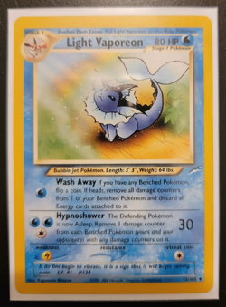 Pokemon TCG Light Vaporeon 52/105 Neo Destiny Lightly Played LP - Image 1