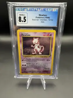 Mewtwo 10/102 Base Set Unlimited 1999 Holo Rare CGC 8.5 Pokemon TCG - Image 1