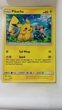 Pikachu 29/30 Sun & Moon Trainer Kit Regular 2017 Pokemon TCG - Image 1