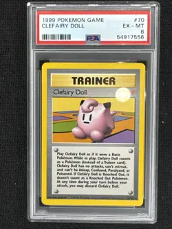 Pokemon TCG Clefairy Doll SHADOWLESS Base Set 70/102 Unlimited PSA 6 🔥🔥🤬 - Image 1