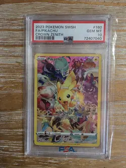 Pokemon Pikachu Crown Zenith 160/159 Full Art Holo Secret Rare PSA 10 - Image 2