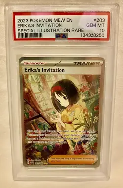 Pokemon Erika's Invitation 203/165 Sv: Scarlet & Violet 151 Holo PSA 10 2023 - Image 1