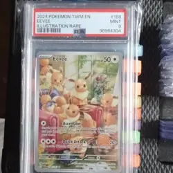 Pokemon Eevee Sv06 Twilight Masquerade 188/167 Illustration Rare Holo EN PSA 9 - Image 1