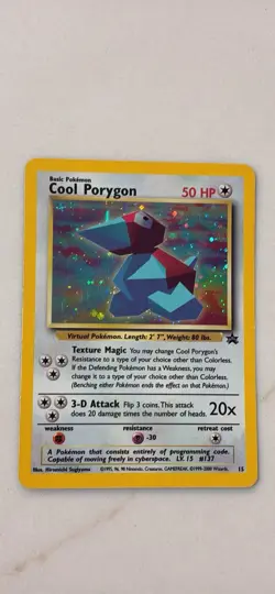 Pokemon TCG 2000 Cool Porygon Holo Rare Black Star Promo Card 15/53 WOTC - Image 1