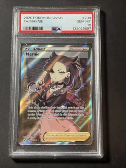 PSA 10 Marnie 200/202 Sword And Shield Full Art Holo Pokemon Card - Image 1