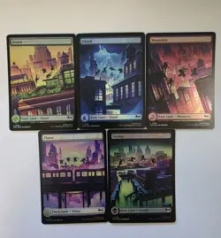 MTG - Teenage Mutant Ninja Turtles - TMNT- Full Art Foil Land Lot (0191-0196) - Image 1
