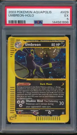 2003 Pokemon Aquapolis H29 Umbreon Holo PSA 5 EX - 144581696 - Image 1