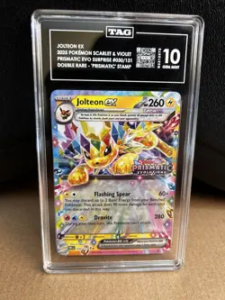 2025 Pokemon Jolteon ex (Stamped) 030/131 Prismatic Evolutions TAG 10 - Image 1