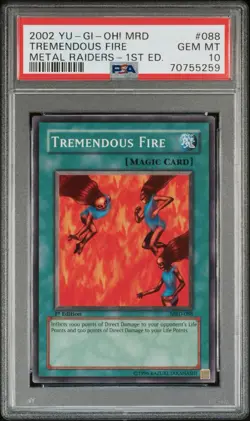 2002 Yu-Gi-Oh! Tremendous Fire Metal Raiders MRD 1st Edition Common PSA 10 - Image 1