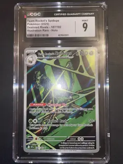 Team Rockets Spidops 187/182 Destined Rivals CGC 9 MINT Pokemon TCG Card - Image 1