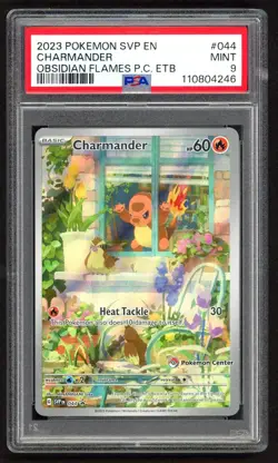 Pokemon Cards - PSA 9 Charmander 044 - Pokemon Center Obsidian Flames ETB Promo - Image 1