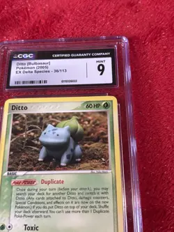 Cgc 9 Ditto Bulbsaur 36/113 Ex Delta Species 2005 Pokemon Card - Image 3