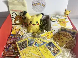 Pokemon Gift Box with Booster Pack Plush Keychain Reverse Holo/holo Cards - Image 2