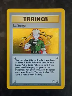 Lt. Surge Holo 17/132 Gym Heroes Pokemon Card - Image 1