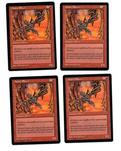 MTG HEART SLIVER TEMPEST x4 PLAYSET COMMON RED CREATURE NM VINTAGE HASTE EDH - Image 1