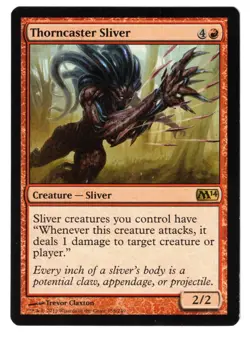 MTG THORNCASTER SLIVER CORE SET 2014 RED RARE CREATURE NM COMMANDER TRIBAL EDH - Image 1