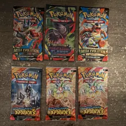 Pokemon Booster Packs 6 Mega Evolution Phantasmal Flames Surging Spark - Image 1
