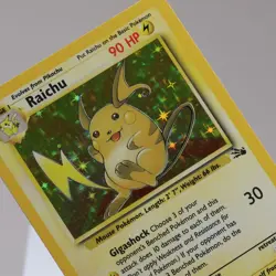 Pokemon TCG - Raichu 14/62 Fossil Holo Rare WOTC 1999 - EXC - Image 1