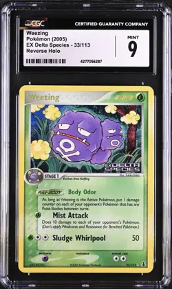 Pokemon Weezing 33/113 Delta Species Reverse Holo CGC 9 - Image 1