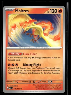 2023 Pokemon Scarlet & Violet - 151 Non Holo (Deck Exclusive)/ Moltres #146/165 - Image 1