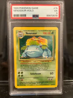 1999 POKEMON BASE SET UNLIMITED #15 VENUSAUR-HOLO PSA 5 - Image 3