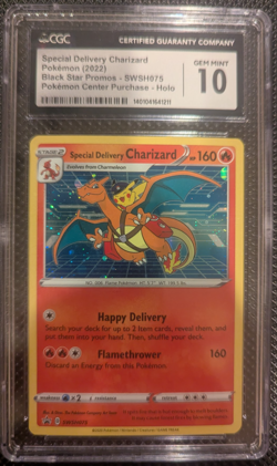 2022 POKEMON SWSH BLACK STAR PROMO #075 SPECIAL DELIVERY CHARIZARD-HOLO CGC 10 - Image 1