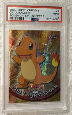 2000 Topps Chrome Charmander SPECTRA Pokemon T.V PSA 9 - Image 1