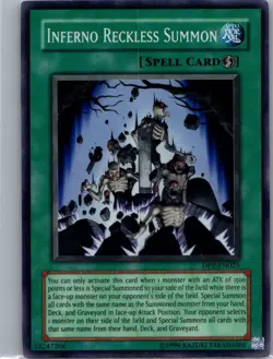 Inferno Reckless Summon Super Rare DP2-EN025 LP-NM - Image 1
